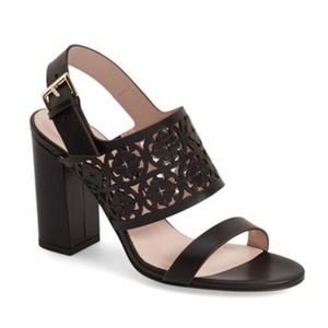 Kate Spade Imani Block Buckle Heels Leather